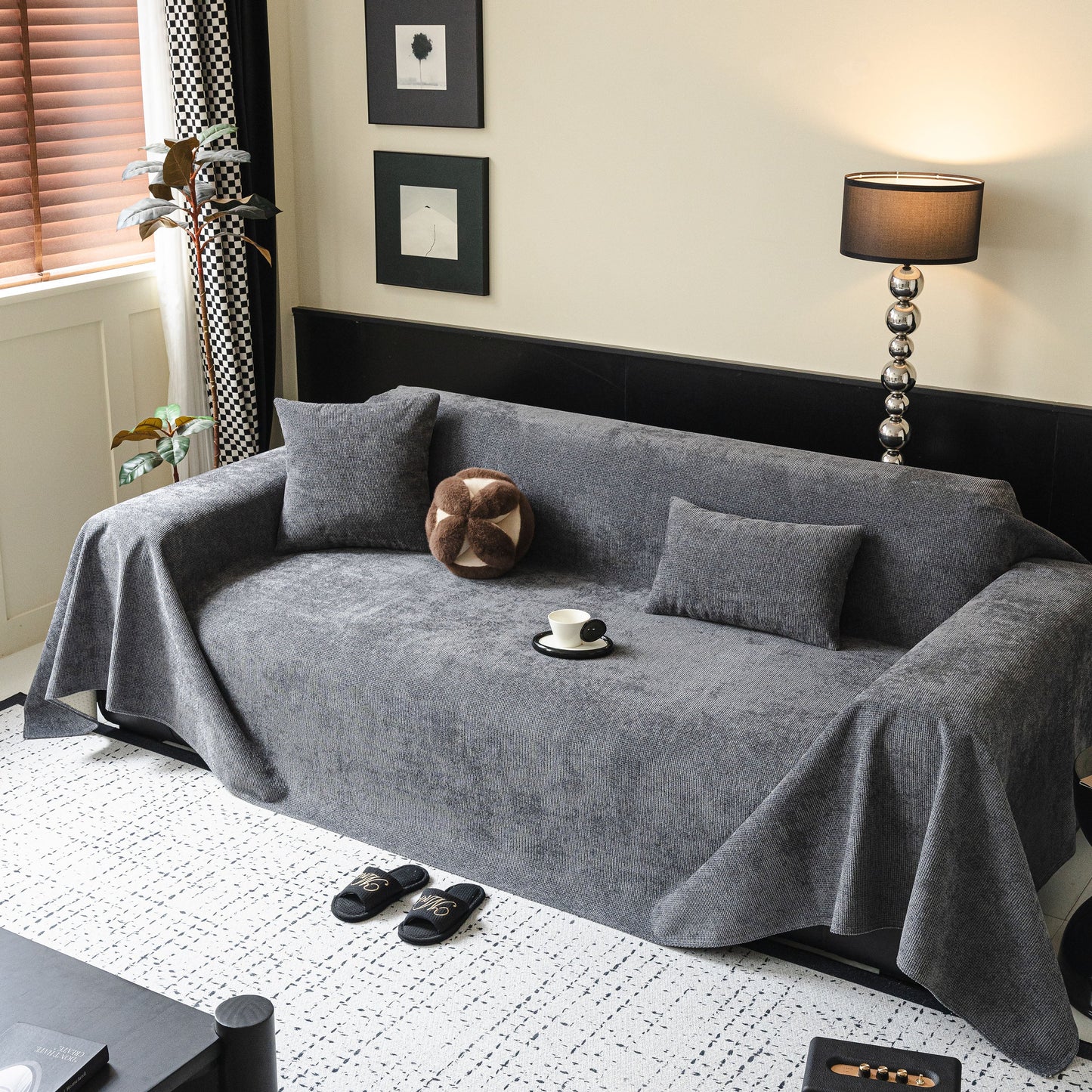 Waterproof Couch Throw Cover for Dogs, Non Slip Slipcover for Leather Fabric Sofa