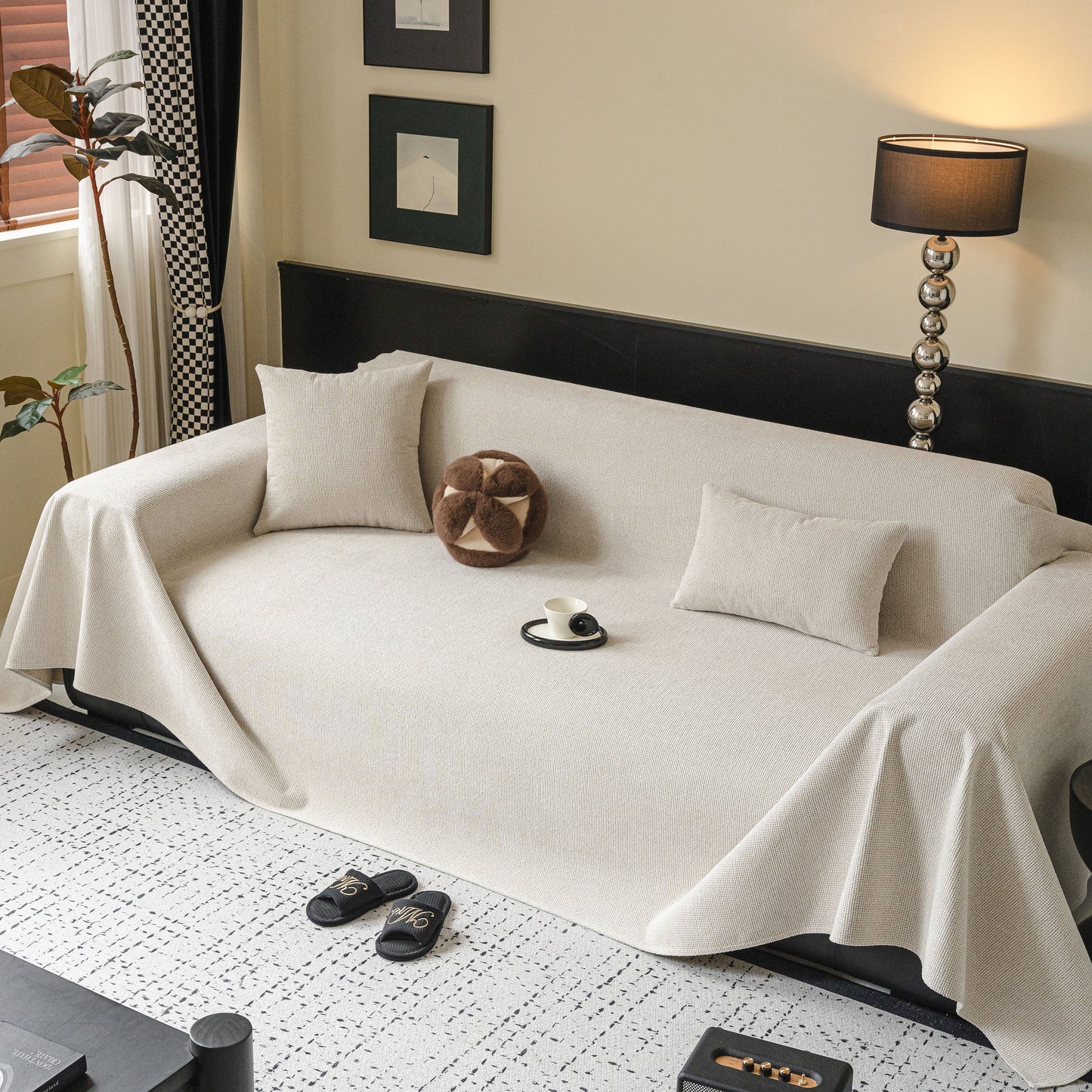 Waterproof Couch Throw Cover for Dogs, Non Slip Slipcover for Leather Fabric Sofa