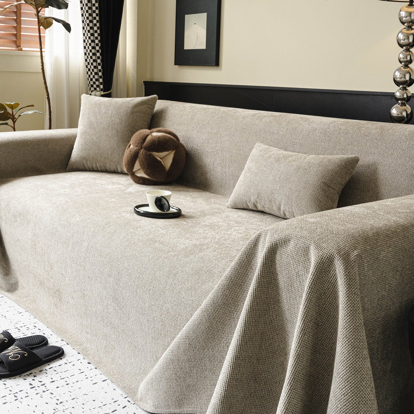 Waterproof Couch Throw Cover for Dogs, Non Slip Slipcover for Leather Fabric Sofa
