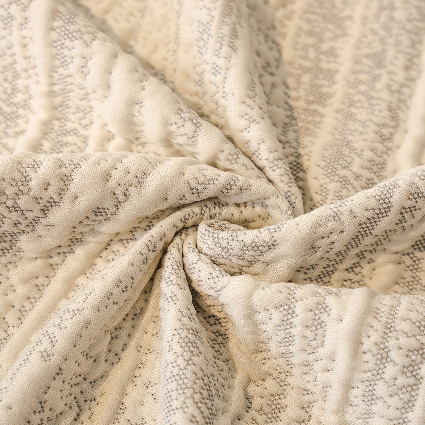Ribbed Washable Sofa Cover, High Stretch Striped Couch Slipcover with Tie Straps