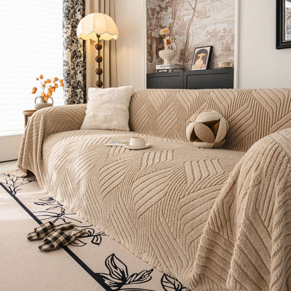 Plush Fleece Washable Sofa Throw Blanket, Soft & Cozy Furniture Protector for Couch