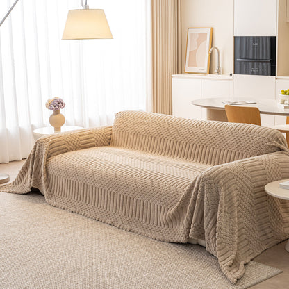 Boho 3D Geometric Throw Blanket for Couch, Luxurious Velvety Plush Fleece Sofa Cover