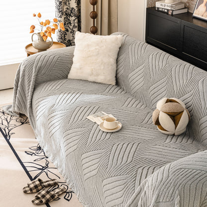 Plush Fleece Washable Sofa Throw Blanket, Soft & Cozy Furniture Protector for Couch