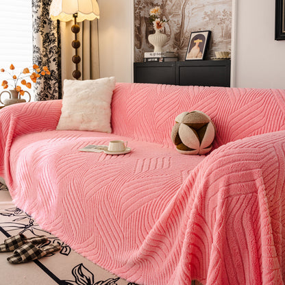 Plush Fleece Washable Sofa Throw Blanket, Soft & Cozy Furniture Protector for Couch