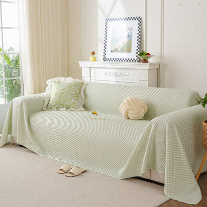 3D Bubble Textured Furniture Protector Throw Cover, Cooling Soft Woven Couch Cover