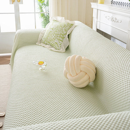 3D Bubble Textured Furniture Protector Throw Cover, Cooling Soft Woven Couch Cover