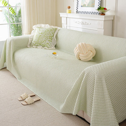 3D Bubble Textured Furniture Protector Throw Cover, Cooling Soft Woven Couch Cover