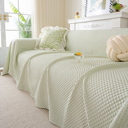 3D Bubble Textured Furniture Protector Throw Cover, Cooling Soft Woven Couch Cover