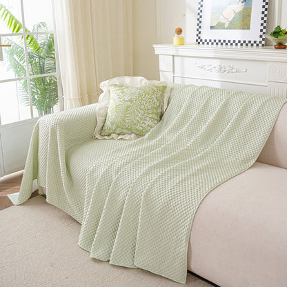3D Bubble Textured Furniture Protector Throw Cover, Cooling Soft Woven Couch Cover