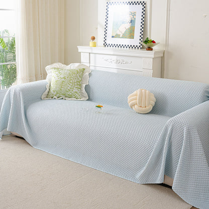 3D Bubble Textured Furniture Protector Throw Cover, Cooling Soft Woven Couch Cover