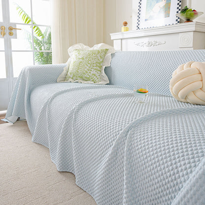 3D Bubble Textured Furniture Protector Throw Cover, Cooling Soft Woven Couch Cover