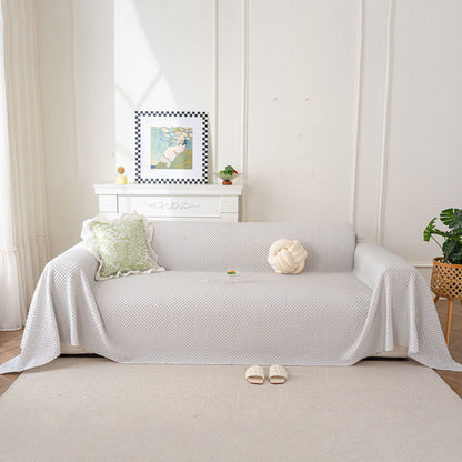 3D Bubble Textured Furniture Protector Throw Cover, Cooling Soft Woven Couch Cover