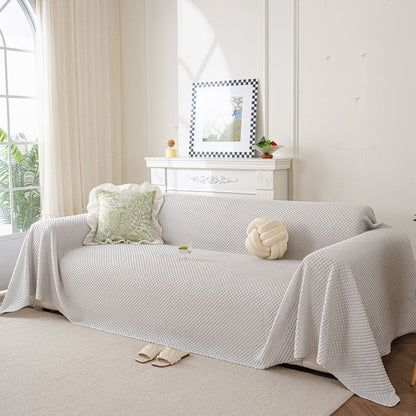 3D Bubble Textured Furniture Protector Throw Cover, Cooling Soft Woven Couch Cover