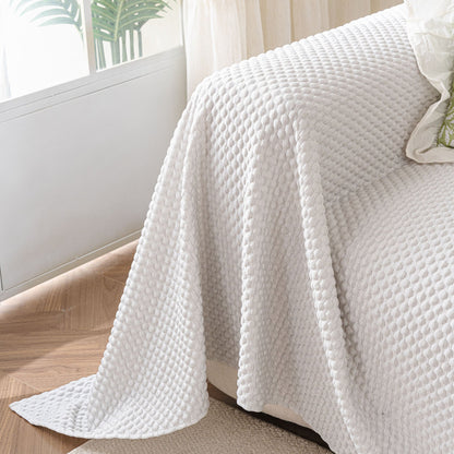 3D Bubble Textured Furniture Protector Throw Cover, Cooling Soft Woven Couch Cover