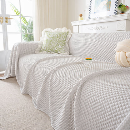 3D Bubble Textured Furniture Protector Throw Cover, Cooling Soft Woven Couch Cover