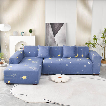 Boho Printed Sofa Slipcover, Stretch Furniture Protector for Sectional L-Shaped Sofa