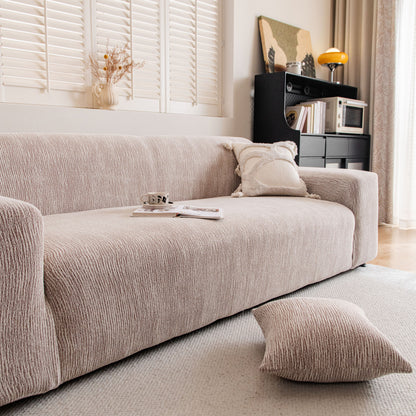 Spandex Jacquard Sofa Cover, High Stretch Crinkle Textured Couch Slipcover KAS Washable