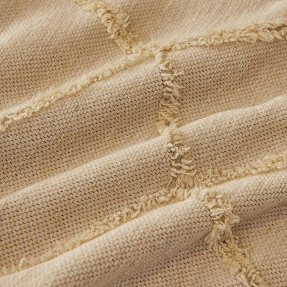 Soft Chenille Sofa Throw Cover, Raised Geometric Texture Furniture Protector Blanket