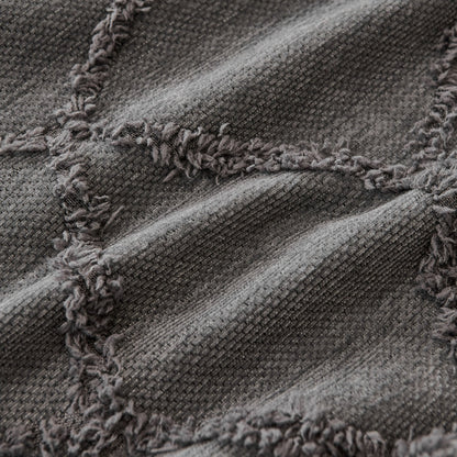 Soft Chenille Sofa Throw Cover, Raised Geometric Texture Furniture Protector Blanket