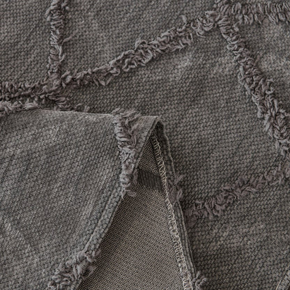 Soft Chenille Sofa Throw Cover, Raised Geometric Texture Furniture Protector Blanket