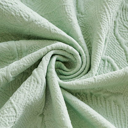 Embossed Leaf Pattern Sofa Cover Blanket for Couch, Soft Cooling Textured Couch Cover