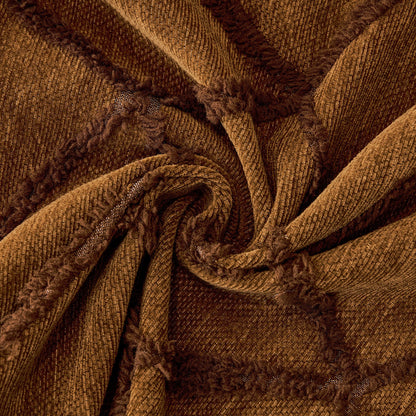 Soft Chenille Sofa Throw Cover, Raised Geometric Texture Furniture Protector Blanket