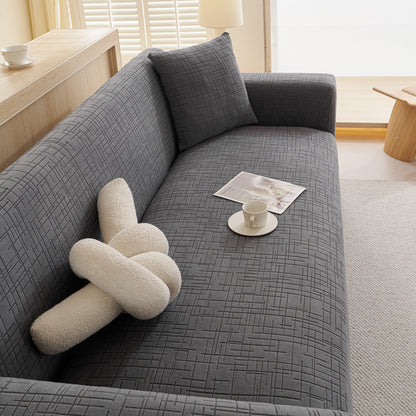 Embossed Lines Couch Covers Stretchable Non-Slip & Washable Sofa Slipcovers