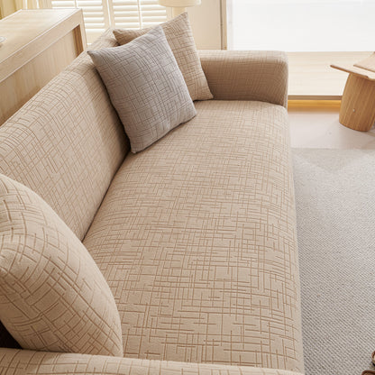 Embossed Lines Couch Covers Stretchable Non-Slip & Washable Sofa Slipcovers