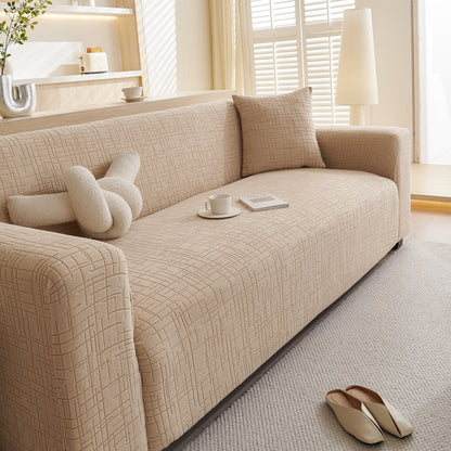 Embossed Lines Couch Covers Stretchable Non-Slip & Washable Sofa Slipcovers