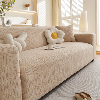 Embossed Lines Couch Covers Stretchable Non-Slip & Washable Sofa Slipcovers