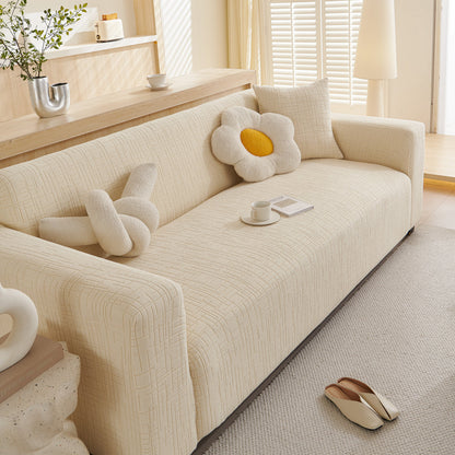 Embossed Lines Couch Covers Stretchable Non-Slip & Washable Sofa Slipcovers