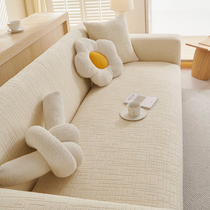 Embossed Lines Couch Covers Stretchable Non-Slip & Washable Sofa Slipcovers