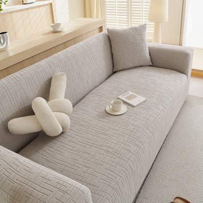 Embossed Lines Couch Covers Stretchable Non-Slip & Washable Sofa Slipcovers