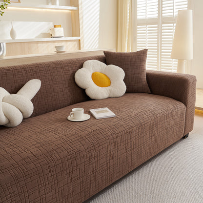 Embossed Lines Couch Covers Stretchable Non-Slip & Washable Sofa Slipcovers