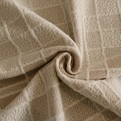 Sofa Cover Throw with Subtle Textured Stripes Lightweight Smooth Couch Slipcover