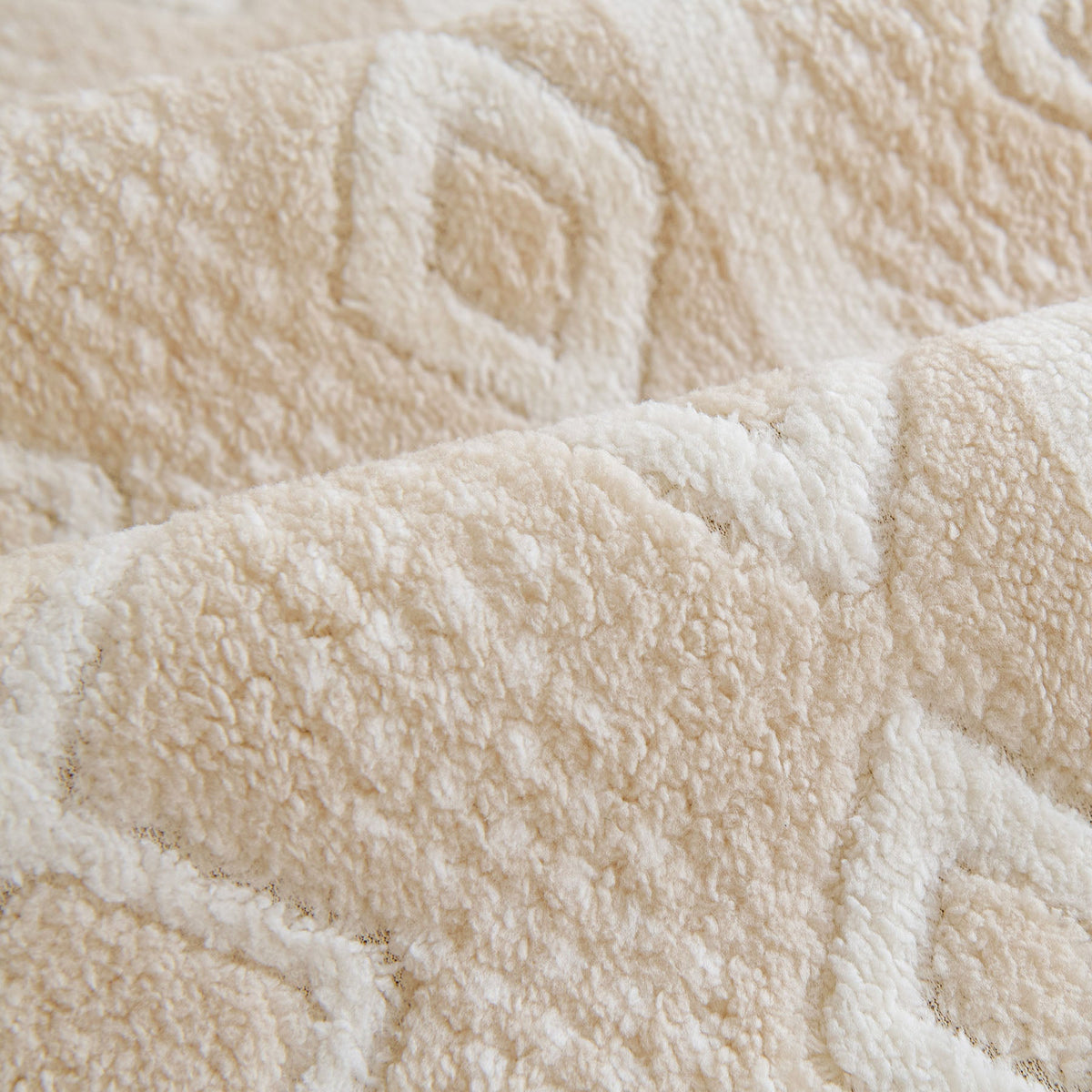 Thickened Plush Sofa Cover, Textured Geometric Couch Protector with Non-Slip Backing