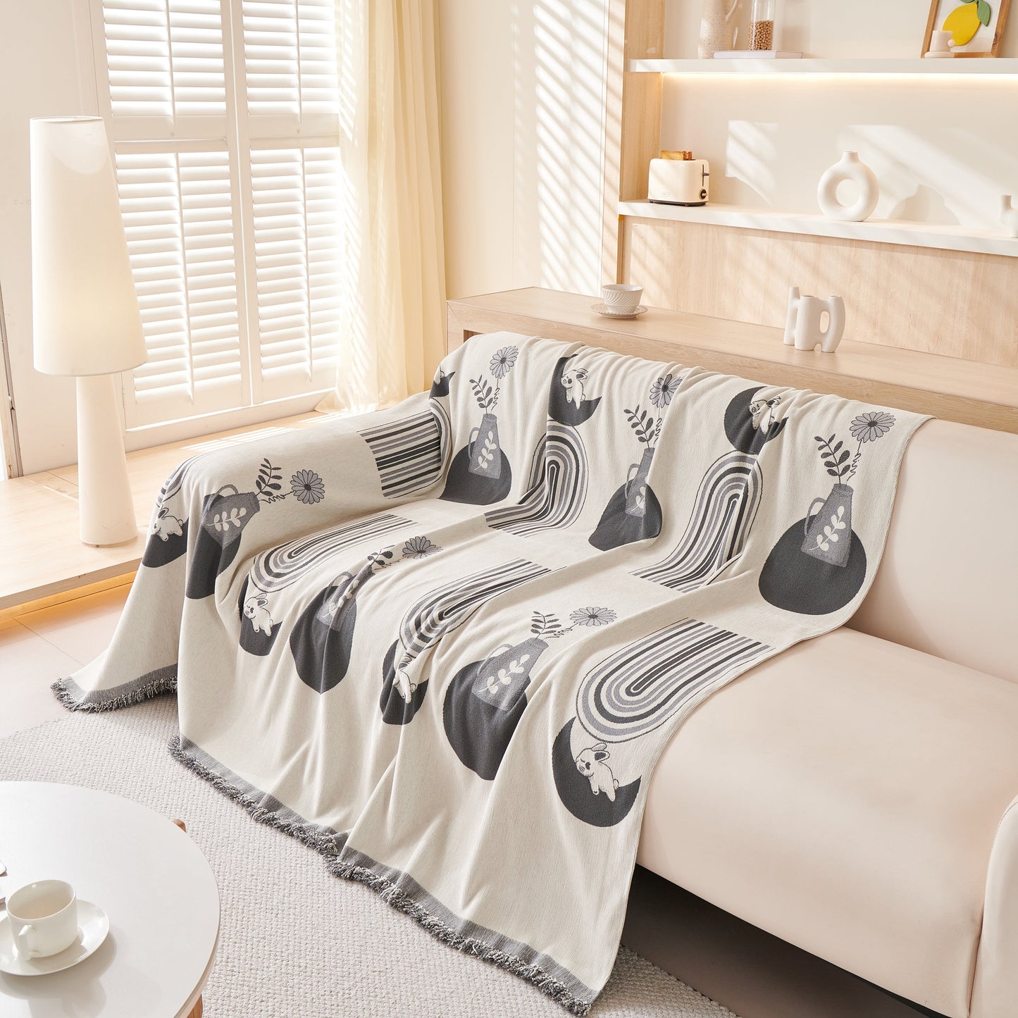 Decorative Throw Blankets for Couch Reversible Chenille Furniture Throw Covers for Sectional Sofa