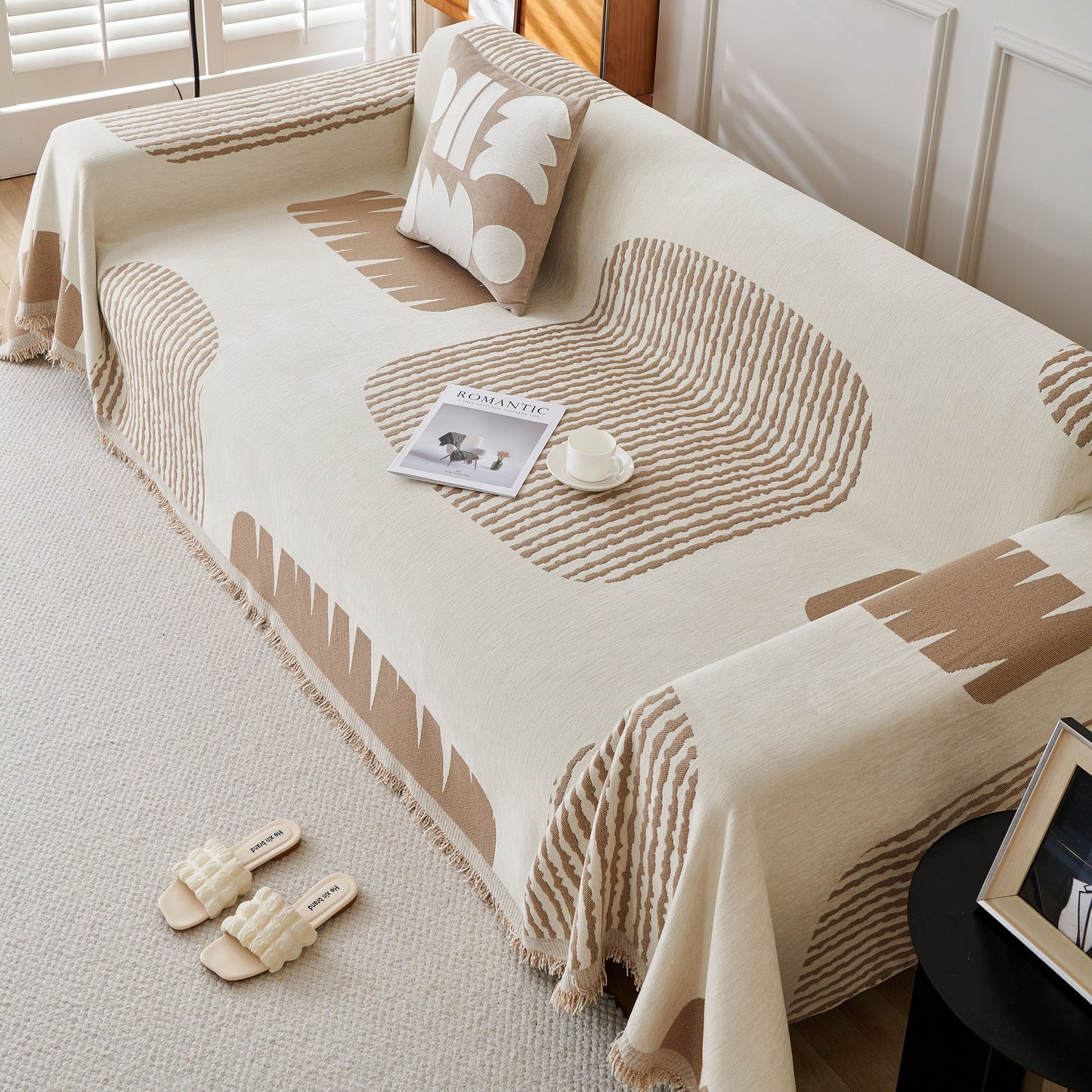 Soft Cozy Chenille Sofa Throw Blanket and Sectional Seat Covers, Scratch Resistant Sofa Couch Covers