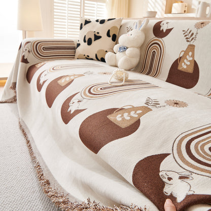 Decorative Throw Blankets for Couch Reversible Chenille Furniture Throw Covers for Sectional Sofa