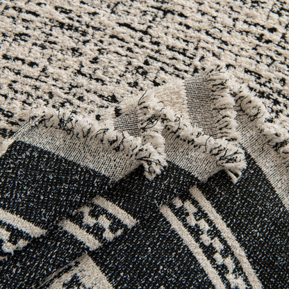 Textured Woven Furniture Protector for Couch, Rustic Farmhouse Sofa Throw Blanket