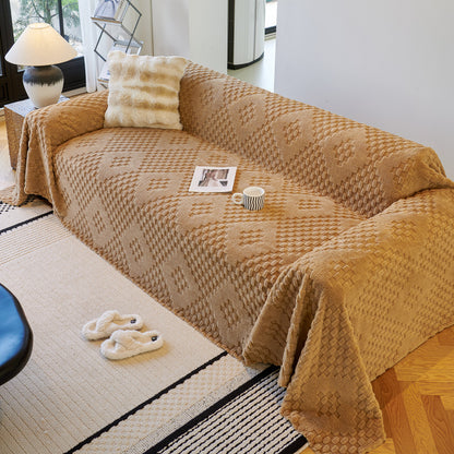 Thickened 3D Plush Premium Living Spaces Couch Covers Soft and Warm Couch Protector Blanket