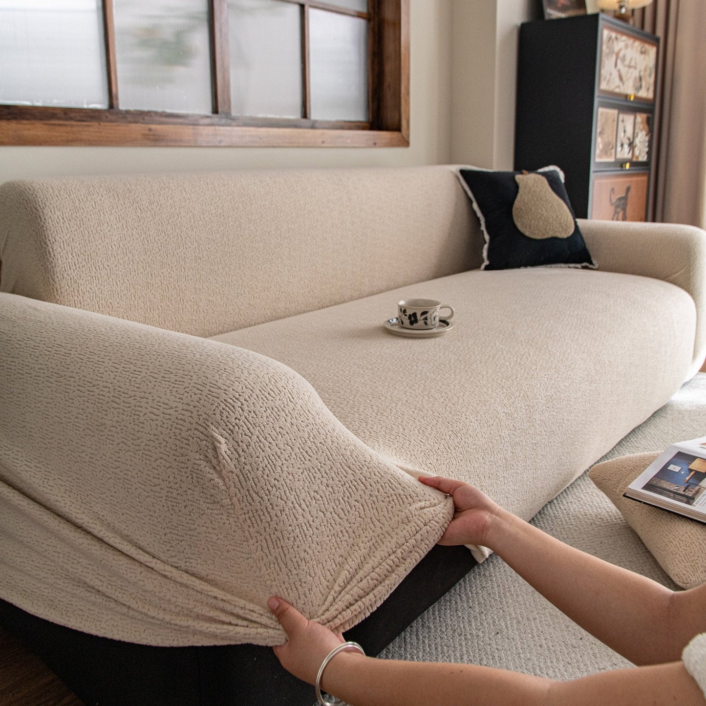 High Stretch Sofa Slipcover, Non Slip Couch Sofa Cover Washable Furniture Protector
