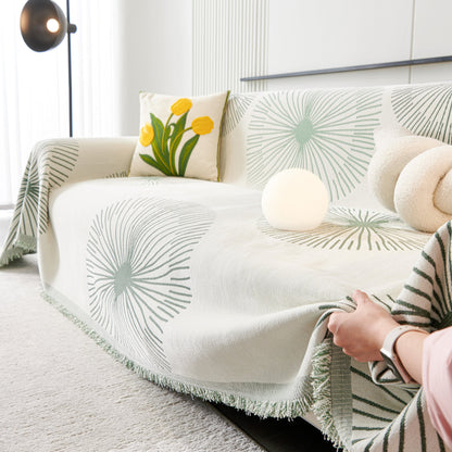 Dandelion Reversible Striped Couch Throw Cover for Living Room Pet Sofa Slipcovers Couch Protector