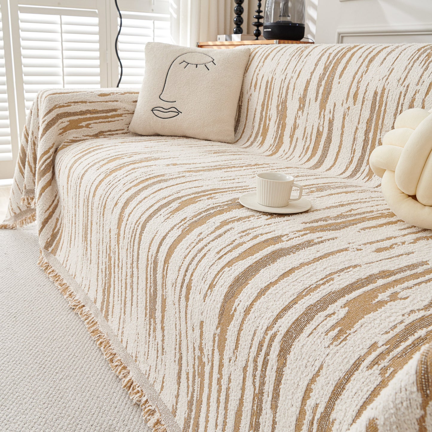 Reversible Sofa Throw Blanket, Couch Cover Sofa Slipcover for Most Shape Sofas