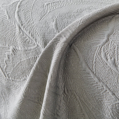 Embossed Leaf Pattern Sofa Cover Blanket for Couch, Soft Cooling Textured Couch Cover