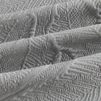 Embossed Leaf Pattern Sofa Cover Blanket for Couch, Soft Cooling Textured Couch Cover