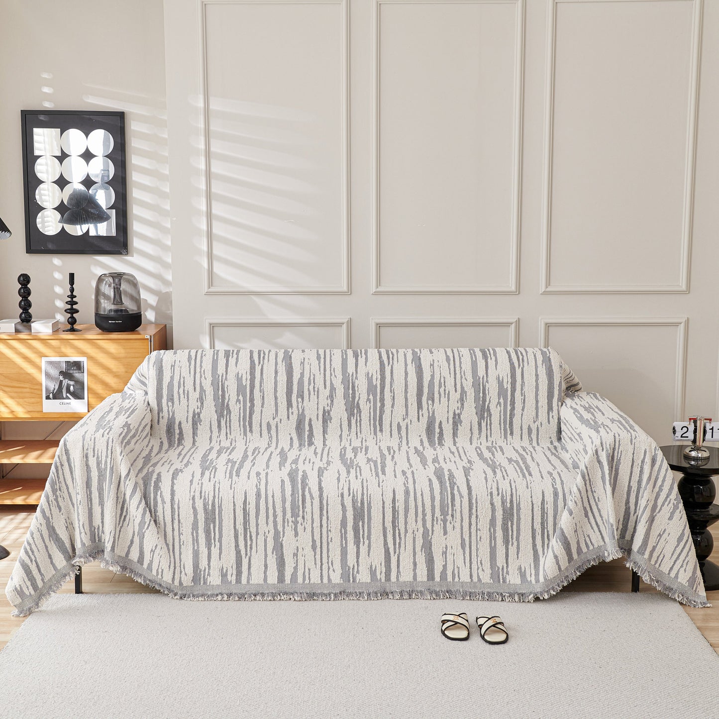 Reversible Sofa Throw Blanket, Couch Cover Sofa Slipcover for Most Shape Sofas