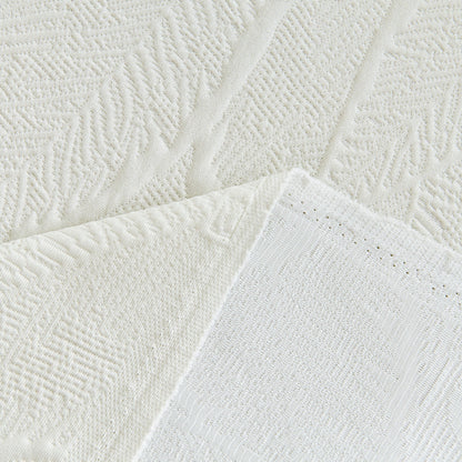 Embossed Leaf Pattern Sofa Cover Blanket for Couch, Soft Cooling Textured Couch Cover