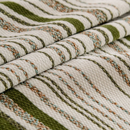 Luxury Cozy Chenille Sofa Cover Throw, Elegant Striped Soft Textured Couch Blanket