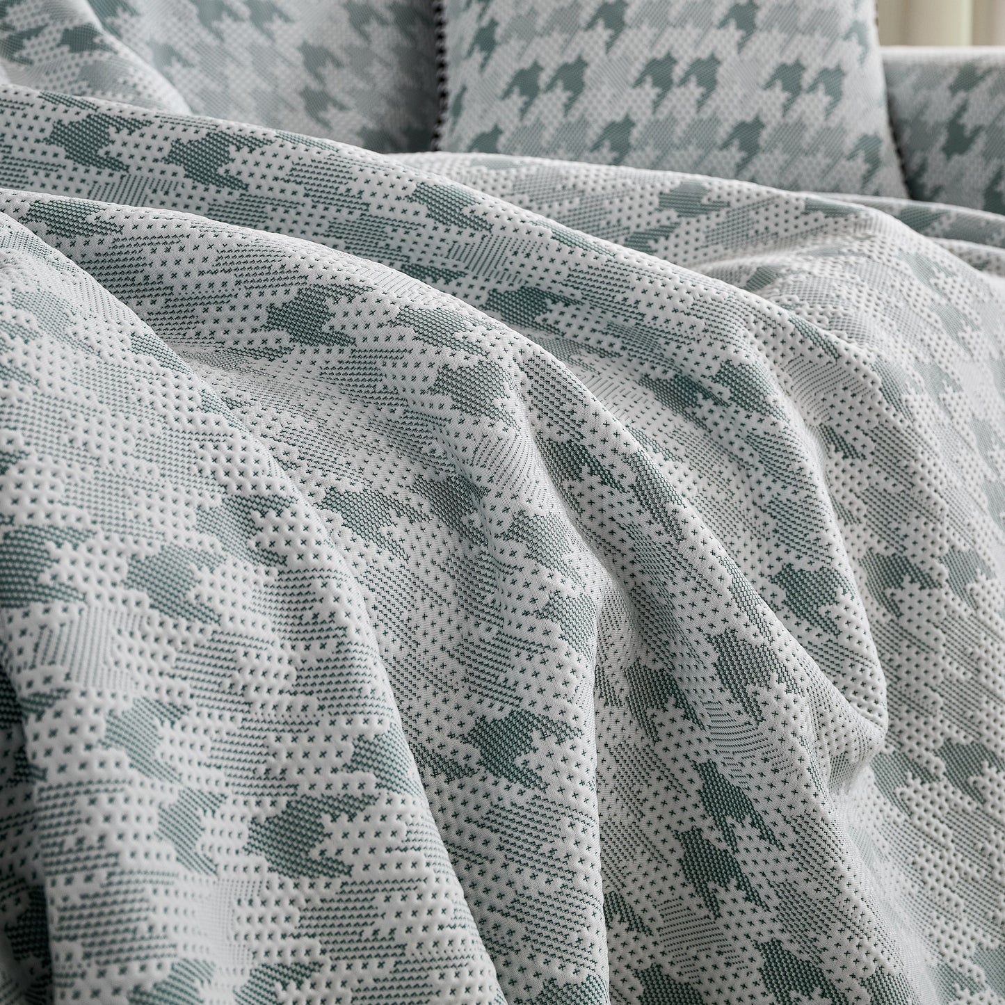 Houndstooth Non Slip Sofa Covers for Sofas Luxury Extra Large Blanket to Cover Couch